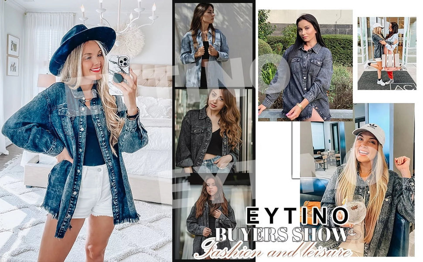 Women'S Oversized Denim Jacket Casual Long Boyfriend Jean Jacket for Autumn Spring Green S Female