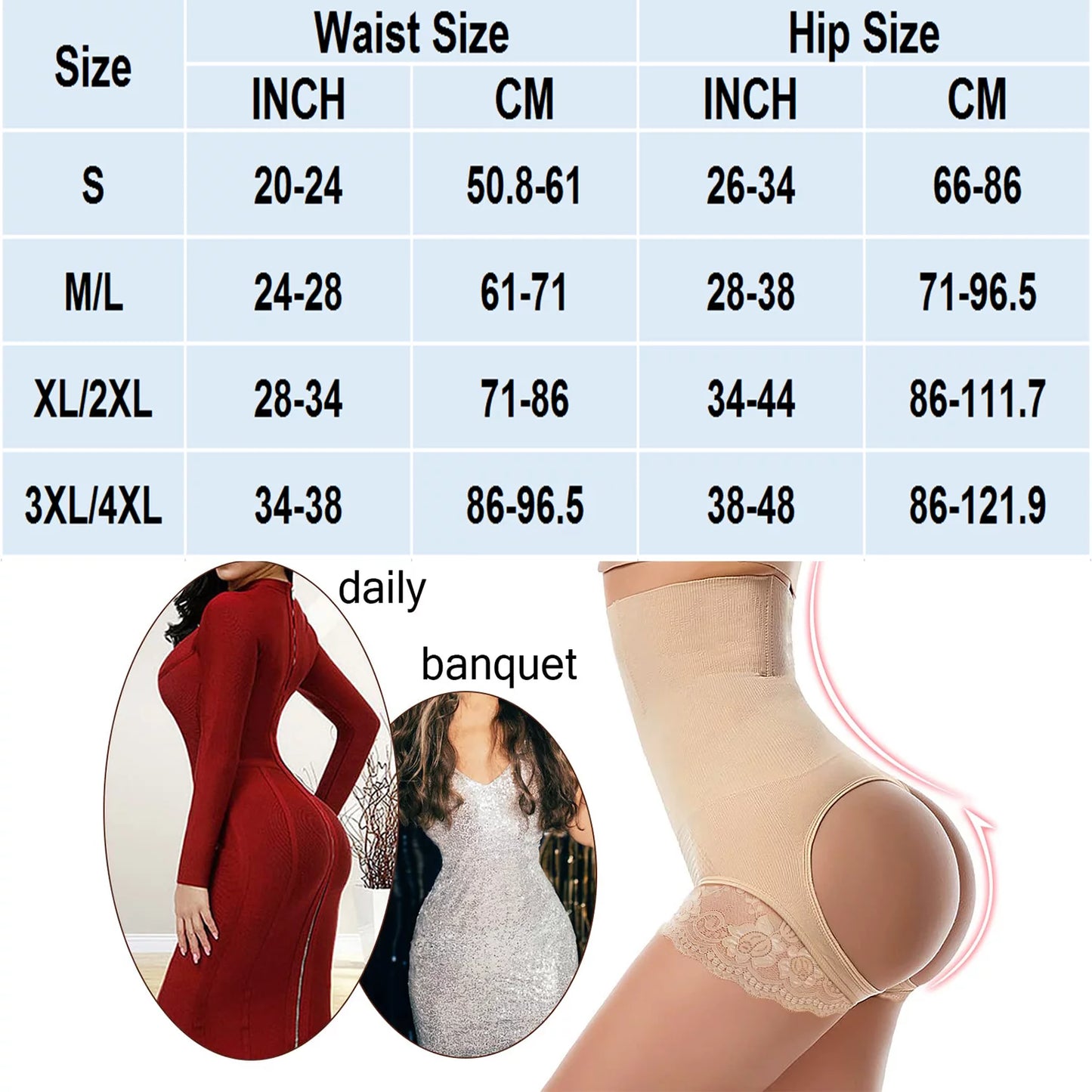 Ultimate Butt Lifting Shapewear for Women - Tummy Control & Booty Enhancer Panties
