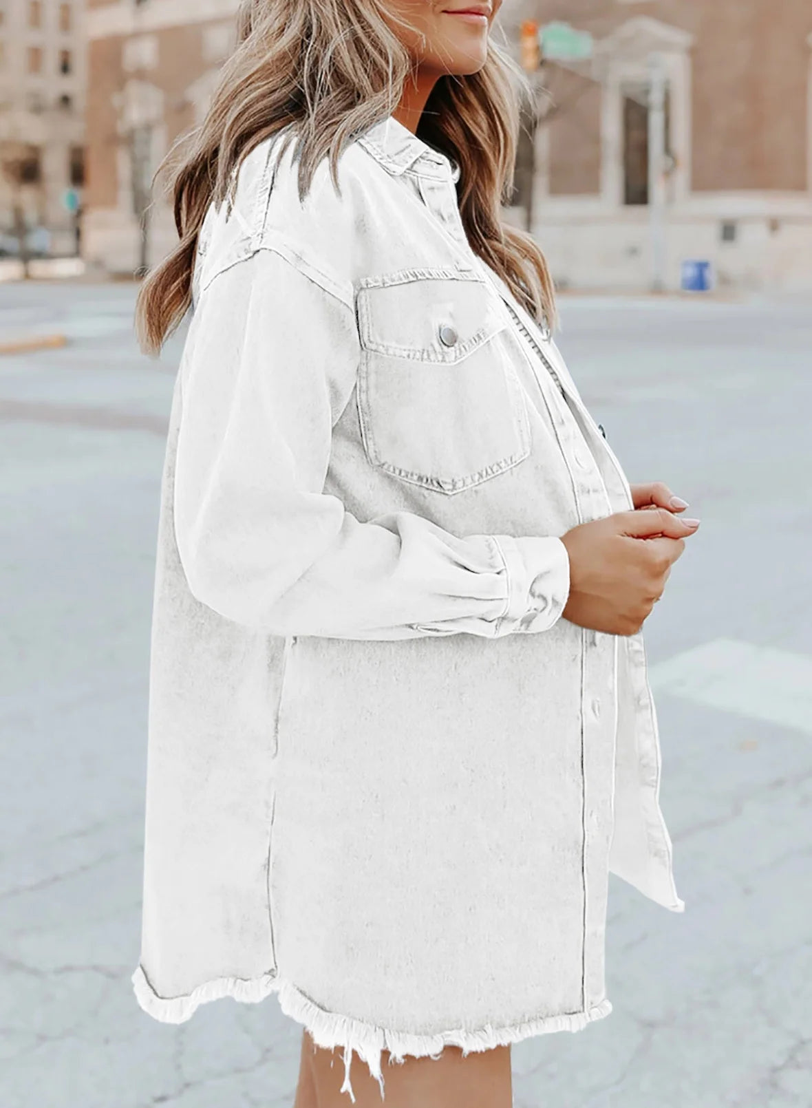 Women'S Oversized Denim Jacket Casual Long Boyfriend Jean Jacket for Autumn Spring Green S Female